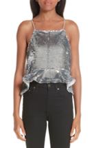 Women's Ganni Sequin Top Us / 36 Eu - Metallic
