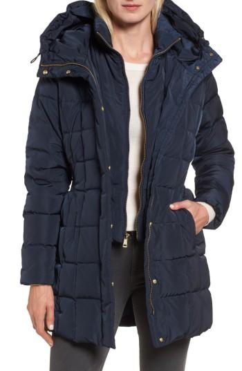 Women's Coal Haan Hooded Down & Feather Jacket - Blue