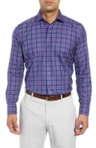 Men's Peter Millar Collection Aurora Regular Fit Check Sport Shirt, Size - Purple