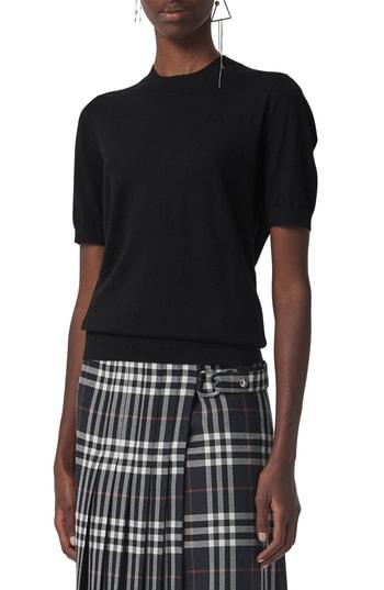Women's Burberry Adderstone Merino Wool Pullover - Black