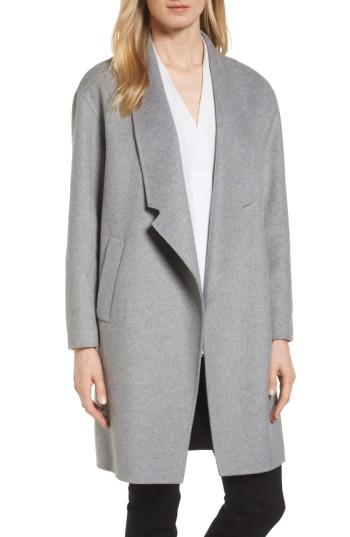 Women's Eliza J Double Face Wool Blend Boyfriend Coat - Grey