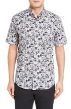 Men's Bugatchi Shaped Fit Optic Swirl Short Sleeve Sport Shirt