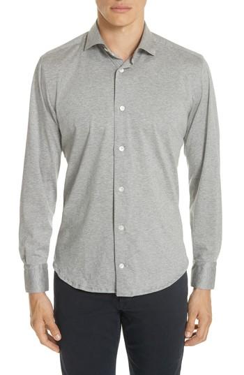Men's Eleventy Slim Fit Knit Shirt - Grey