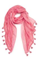 Women's Caslon Starflower Tassel Scarf, Size - Pink