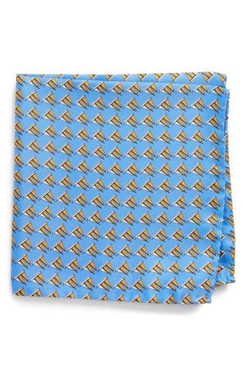 Men's Lazyjack Three Sheets To The Wind Silk Pocket Square, Size - Blue