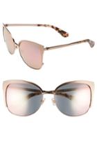 Women's Kate Spade New York 'genice' 57mm Cat-eye Sunglasses - Rose Gold