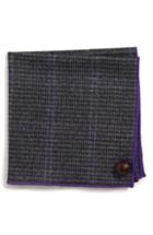 Men's Armstrong & Wilson Mr. Lux Houndstooth Wool Pocket Square, Size - Grey