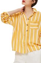 Women's Topshop Wide Stripe Shirt Us (fits Like 0-2) - Red
