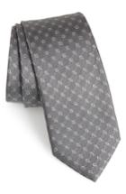 Men's Salvatore Ferragamo Erice Print Silk Tie, Size - Grey