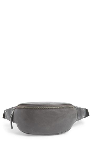Treasure & Bond Mason Glazed Leather Belt Bag - Grey