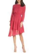 Women's Nsr Hadley Asymmetric Chiffon Dress - Pink