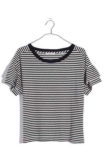 Women's Madewell Ruffle Sleeve Tee - Black