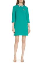 Women's Ted Baker London Colour By Numbers Print Collar Dress - Green