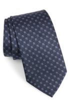 Men's Salvatore Ferragamo Erice Geometric Silk Tie, Size - Blue