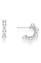 Women's Mikimoto Pearl & Diamond Hoop Earrings