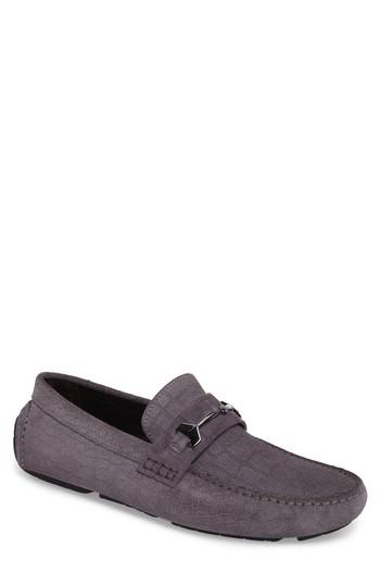 Men's Jimmy Choo Brewer Croc Textured Driving Loafer Us / 45eu - Grey
