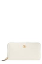 Women's Gucci Petite Marmont Leather Zip Around Wallet - White