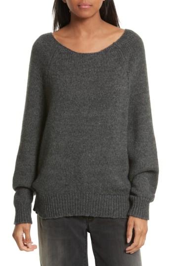 Women's Nili Lotan Casper Merino Wool Blend Sweater - Grey