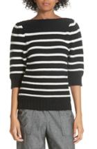 Women's La Vie Rebecca Taylor Puff Sleeve Stripe Sweater - Black