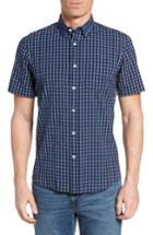 Men's Nordstrom Men's Shop Slim Fit Seersucker Check Sport Shirt - Blue