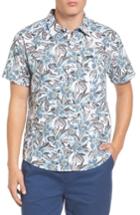 Men's Rvca Paradise Valley Floral Woven Shirt, Size - White