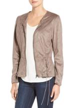 Women's Kut From The Kloth Lace-up Peplum Faux Suede Jacket