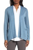 Petite Women's Eileen Fisher Slouchy Tencel Blend Cardigan, Size P - Blue