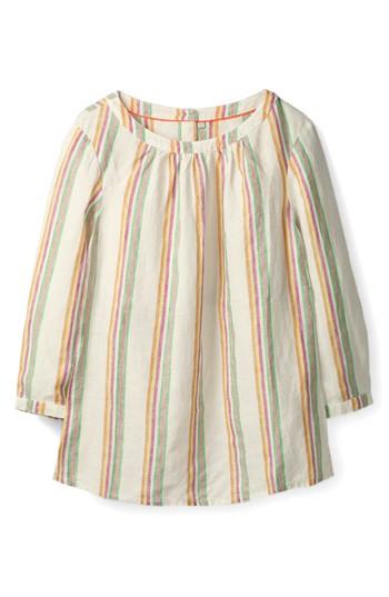 Women's Boden Katie Striped Linen Peasant Top - White