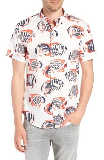 Men's Bonobos Riviera Slim Fit Fish Print Sport Shirt R - White