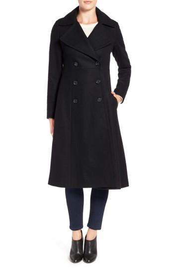 Women's French Connection Long Wool Blend Coat - Black