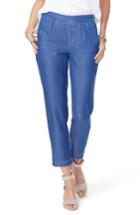 Women's Nydj Hidden Drawstring Chambray Pants - Blue