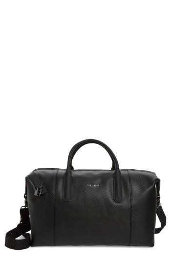 Men's Ted Baker London Novana Leather Duffel Bag - Black