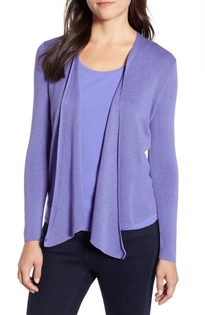 Petite Women's Nic+zoe 4-way Convertible Cardigan, Size P - Purple