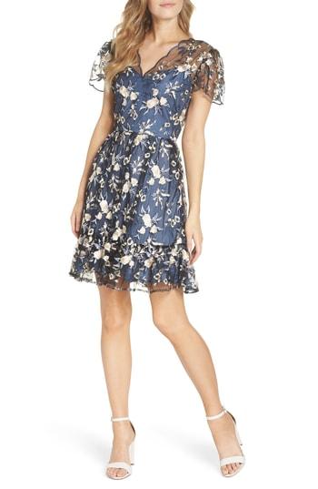 Women's Gal Meets Glam Collection Bridget Embroidered Dress - Blue