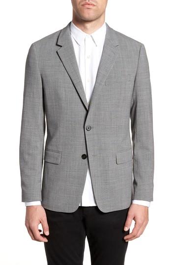 Men's Theory Clinton Trim Fit Stretch Seersucker Wool Blend Blazer R - Grey