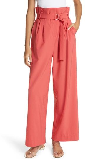 Women's Tibi Stella Tropical Weight Wide Leg Pants - Red