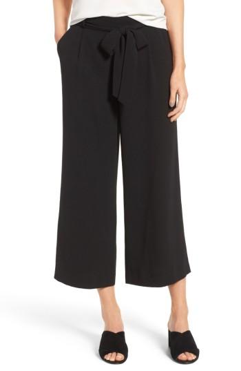 Women's Halogen Wide Leg Crop Pants, Size - Black
