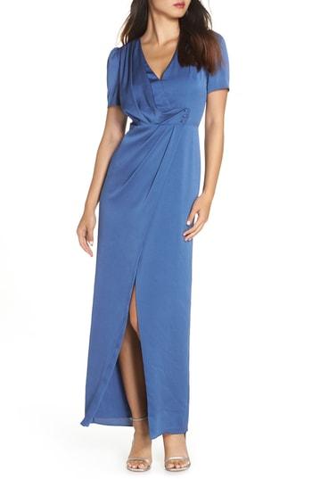 Women's Fame And Partners The Carrie Sateen Gown - Blue