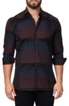 Men's Maceoo Trim Fit Plaid Sport Shirt (s) - Black