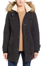 Women's Halogen Hooded Anorak With Faux Fur Trim