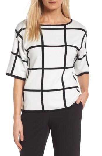 Women's Vince Camuto Windowpane Sweater - White