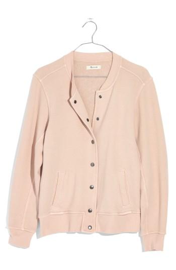 Women's Madewell Bomber Sweatshirt, Size - Pink