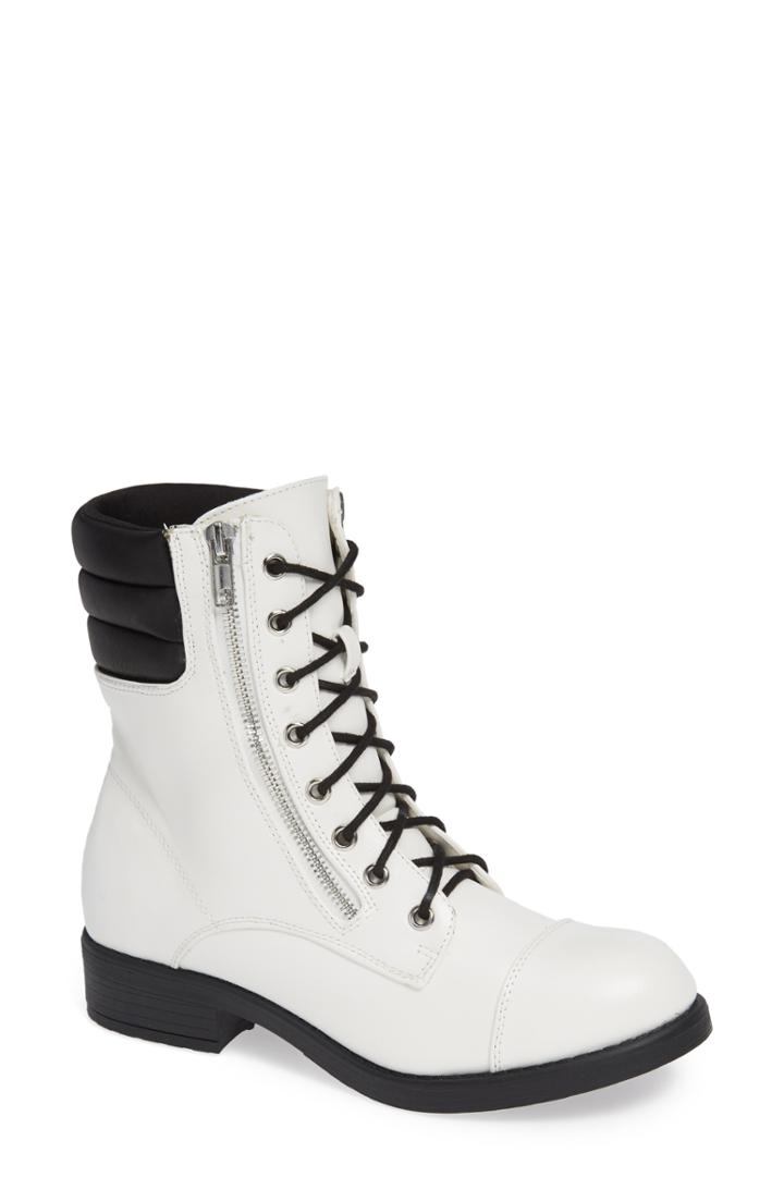 Women's Mia Maeva Combat Boot .5 M - White