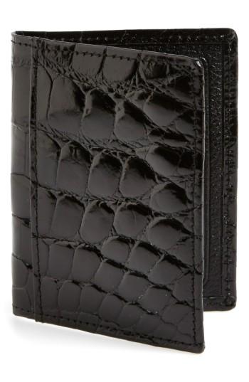 Men's Martin Dingman 'joseph' Genuine American Alligator Leather Id Wallet - Black