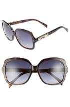 Women's Moschino 57mm Oversized Polarized Sunglasses - Dark Havana