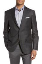 Men's David Donahue Connor Classic Fit Plaid Wool Sport Coat R - Grey