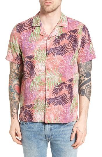 Men's Native Youth Hornsea Print Camp Shirt - Pink