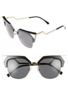 Women's Fendi 54mm Metal Tipped Cat Eye Sunglasses - Black/ Gold