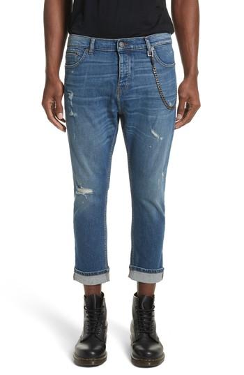 Men's The Kooples Cropped Jeans - Blue