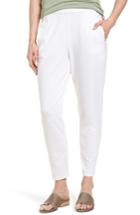 Women's Eileen Fisher Stretch Organic Cotton Slim Slouchy Ankle Pants, Size - White